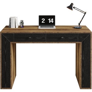 Tribesigns Modern Computer Desk with 2 Drawers, 47.24-Inch Wood Writing Desk with Storage - 1 of 4