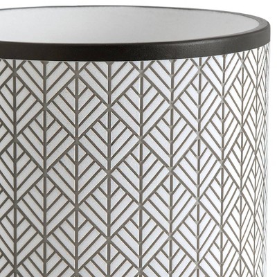 Shelby White and Charcoal Geometric Resin Wastebasket