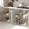 2-Tier Pull-Out Organizer under Cabinet Storage for Kitchen with Wooden Handle - 3 of 4