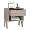 NicBex 1 Drawer Nightstand with Handle Free Design,Bedside Table with Open Shelf and Wooden Legs,Modern Side Table for Bedroom - 4 of 4