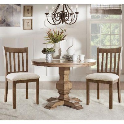Kumasinova Set of 2 Solid Wood Upholstered Dining Chairs, Slatted Back Kitchen Chairs with Cushion, Ergonomic Medium High Back, Dining Room Furniture