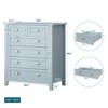Buffet Sideboard With Retro Shell Handle, Solid Wood Frame Buffet Service Counter, Blue+gray, 4+2 Drawers - 2 of 4