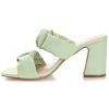 Journee Collection Womens Zoee Open Square Toe Block Heel Sandals Green 9.5 - 2 of 4