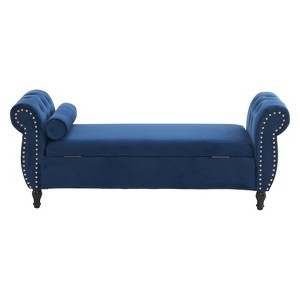 NicBex Modern 51.25" Velvet Storage Bench with Rolled Arms for Bedroom and Entryway - 1 of 4