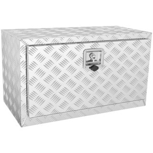 VEVOR Underbody Truck Box, 30"×14"×16" Pickup Storage Box, Heavy Duty Aluminum Diamond Plate Tool Box with Lock and Keys, Waterproof Trailer Storage - 1 of 4
