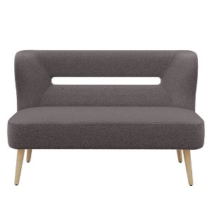 Beautyolove 46.5 in. W Grey Velvet Upholstered Open Back 2-Seater Loveseat Sofa with Solid Wood Legs - 1 of 4