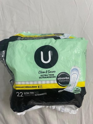 U By Kotex Clean & Secure Regular Ultra-thin Maxi Pads - Unscented