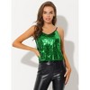 INSPIRE CHIC Women's Sequined Shining Adjustable Straps Club Party Sparkle Cami Top - 3 of 4