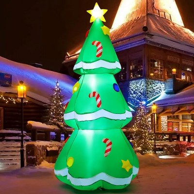 Paaaawaters 5 FT Christmas Inflatables Tree Outdoor Decorations Blow Up Tree Yard Decoration with Built-in LEDs