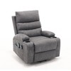 Large Electric Power Lift Recliner Chair for Elderly, 21¡± Seat Width, PU Leather Sofa with Vibration Massage, Lumbar Heat, Cup Holders & Side Pocket - 3 of 4