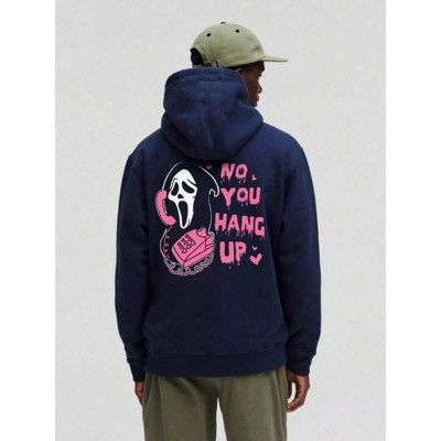 TIME HOLLOW Loose Fit Slogan & Cartoon Graphic Hoodie - Comfortable And Fun