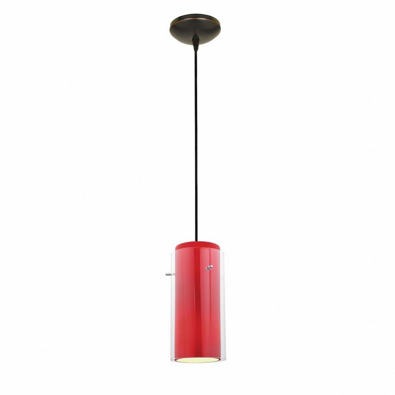 Access Lighting Glass`n Glass Cylinder 1 - Light Pendant in  Oil Rubbed Bronze, 1 of 2