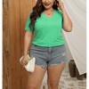 Women's V - Neck Short - Sleeve Loose Top, Casual Comfortable T - Shirt for Daily Wear - 3 of 3