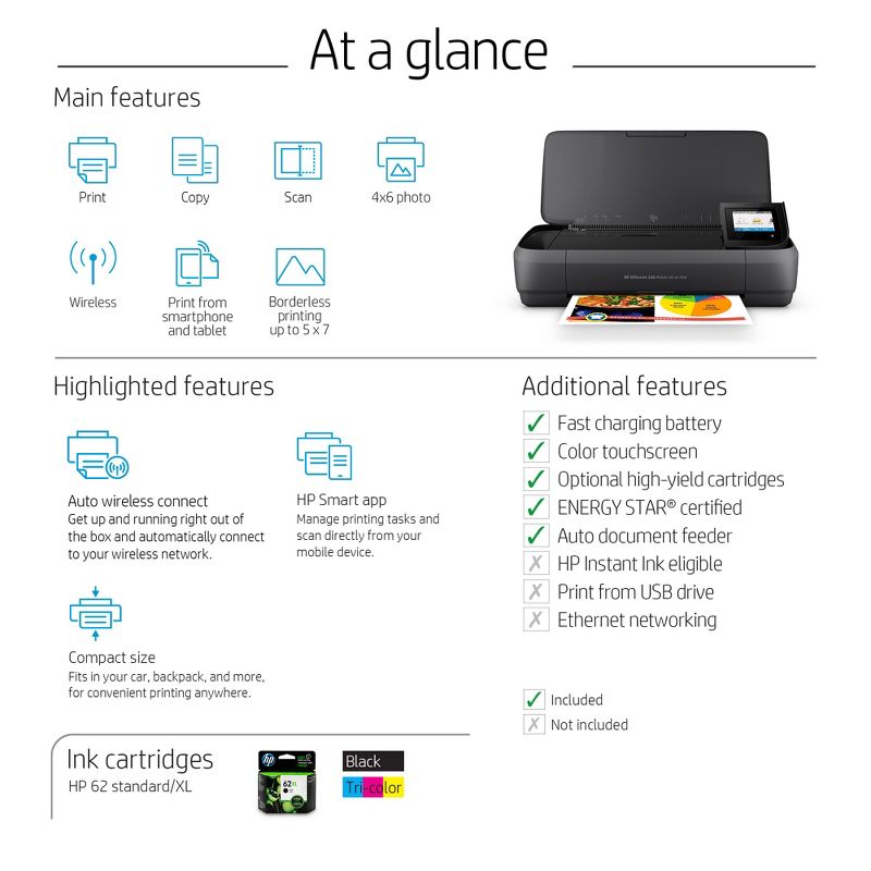 HP Inc. OfficeJet 250 Mobile All-in-One Printer, 5 of 9