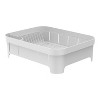 OU Dish Drying Rack for Kitchen Counter, Freestanding Plastic Dish Strainer with Utensil Holder, Compact Dish Drain for Plates, Cups & Cutlery - 3 of 4