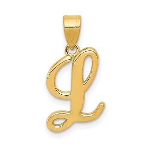 Black Bow Jewelry 14k Yellow Gold, Mimi Collection, Small Script Initial L Pendant - 1 of 4
