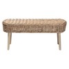 bali & pari Raisa Natural Kubu Rattan and Acacia Wood Accent Bench Gray - 3 of 4