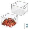iDesign Pantry Storage Bin with Handles for Kitchen Cabinets or Fridge - Set of 2 - Clear - Made in USA - 2 of 4