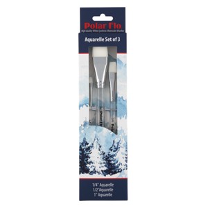 Creative Mark Polar Flo Professional Watercolor Brushes - Assorted Shape  - Short Handle, Nickel-Plated Seamless Brass Ferrule - Art Paint Brushes for - 1 of 4