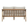 Patio Chair Outdoor Loveseat with Open-Side Design and Cushions, Acacia Wood Frame for Porch, Garden, or Deck-Maison Boucle - 4 of 4