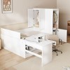 Full Size Wooden Platform Bed with 6 Drawers, Shelves and Desk - 3 of 4