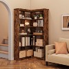 73" L-Shaped Corner Bookshelf - 5-Tier Farmhouse Shelf with 60lb Capacity, Thickened MDF Boards - 2 of 4