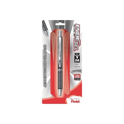 Pentel EnerGel Alloy Retractable Gel Pen Medium Point Black Ink (BL407ABPA) 325946