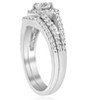 Pompeii3 1 1/5ct Pave Halo Split Shank Diamond Engagement Wedding Ring Set 14K White Gold - 3 of 4