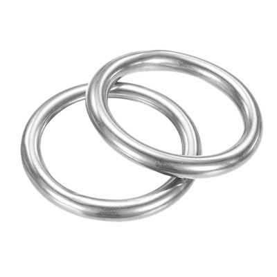 Unique Bargains 316 Stainless Steel Multi-Purpose Welded Heavy Duty O Rings for Crafts Silver