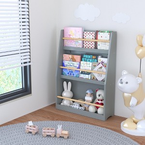 TIRAMISUBEST 3 Tier Kids Book Shelf,Kids Book Rack, Helps Keep Bedrooms, Playrooms, And Classrooms Organized, Gray - Kids Furniture, Gray - 1 of 4