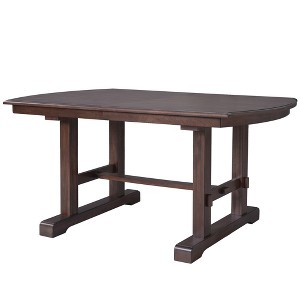 Vynxaria 60"-78" Extendable Dining Table, Farmhouse Wooden Kitchen Table with Removable Leaf, Large Expanding Table for 4-8 (Cherry) - 1 of 4