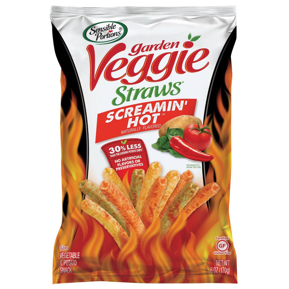 (BBD:04/24/2024) Sensible Portions Screamin Hot Veggie Straws - 6oz 6 Count 
