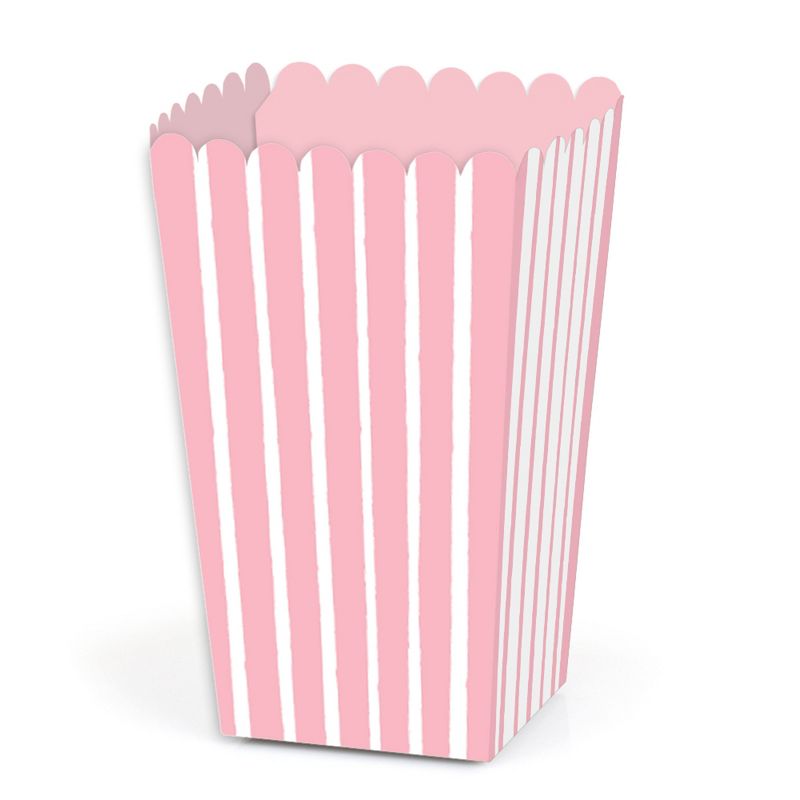 Big Dot of Happiness Pink Stripes - Simple Party Favor Popcorn Treat Boxes - Set of 12, 1 of 6