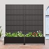 Wooakway Black Metal Planter Box with Trellis Raised Garden Bed with Arbor Privacy Screen with Wheels - 2 of 4