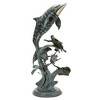 SPI Home Dolphin Seaworld Brass Sculpture – Ocean-Inspired Coastal Accent, 29" Tall - 3 of 4