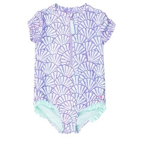 RuffleButts Girls Short Sleeve UPF50+ One Piece Rash Guard - 1 of 4