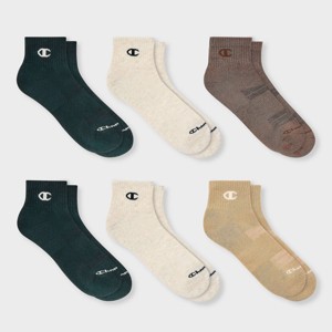 Champion Iconic Essentials Men's 6pk Cushion Quarter Socks - 6-12 - 1 of 4