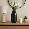 Decorative Glass Vase with Striped Finish for Living Room Decor - Modern Flower Vase for Home, Bedroom, and Office Decor - House Decor - Black - 3 of 4