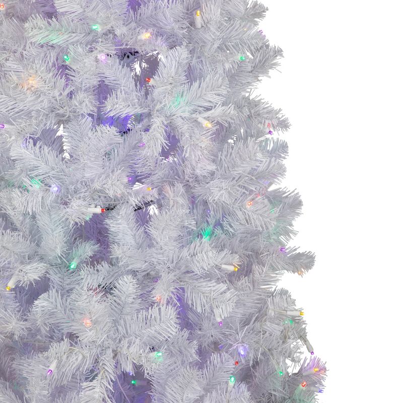 Northlight 7.5' Prelit Artificial Christmas Tree White Winston Pine - Multi LED Lights, 4 of 9