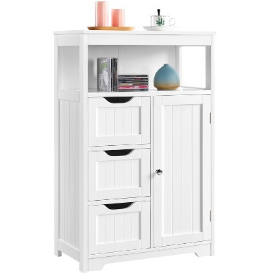 Yaheetech Wooden Floor Cabinet Free Standing Storage Organizer for Living Room