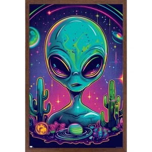Trends International Shawna Stewart - Space Watcher Alien Framed Wall Poster Prints - 1 of 4