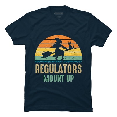 Men's Design By Humans Regulators Mount Up Halloween Witch By RedBirdLS T-Shirt