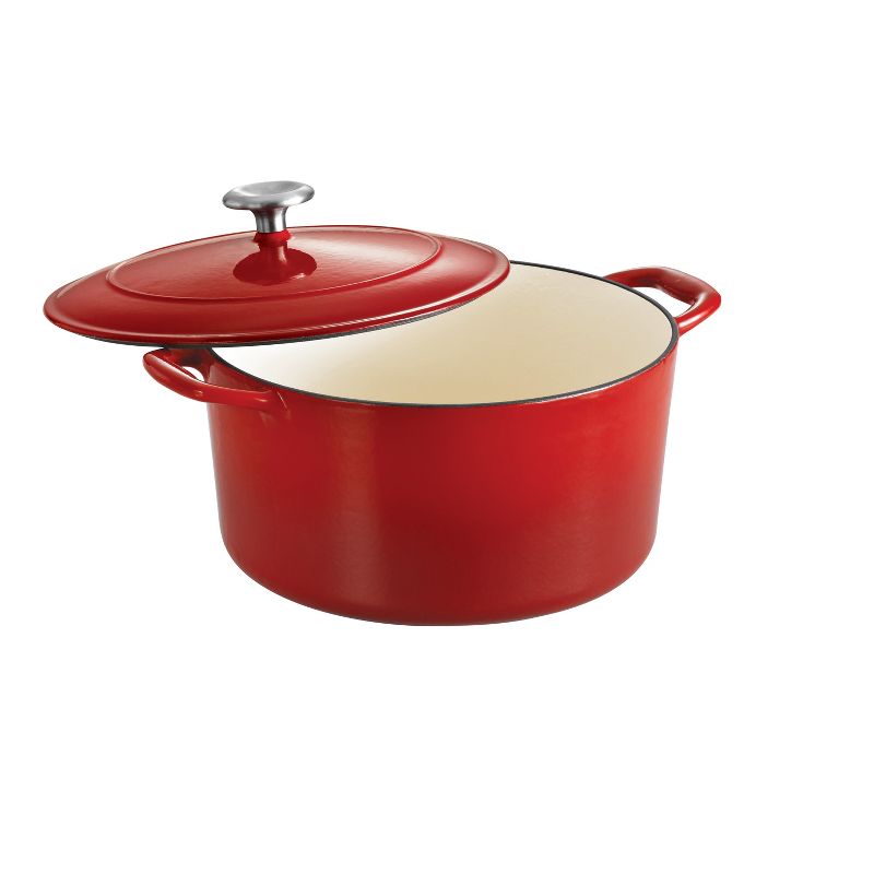 Tramontina Gourmet 6.5qt Enameled Cast Iron Round Dutch Oven with Lid Red, 3 of 5