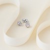 Girls' Pink & Clear Flower Screw Back Sterling Silver Earrings - In Season Jewelry - 4 of 4