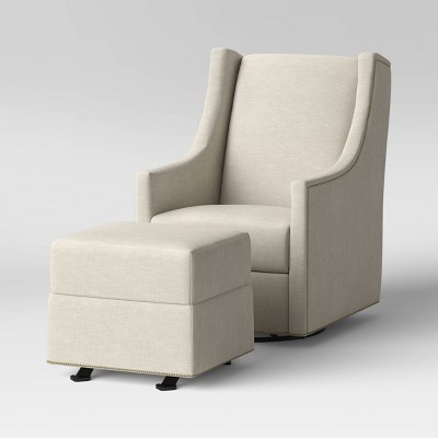 swivel glider with gliding ottoman