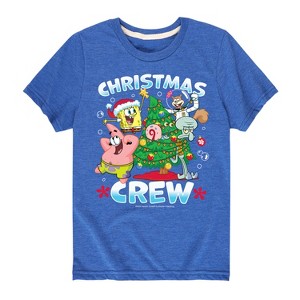 Boys' - SpongeBob SquarePants - Christmas Crew Short Sleeve Graphic T-Shirt - 1 of 4