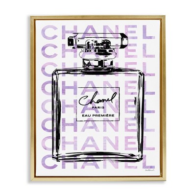 Stupell Industries Glam Black Purple Perfume Bottle, 17" x 21"