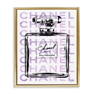 Stupell Industries Glam Black Purple Perfume Bottle, 17" x 21" - 1 of 4