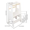 TopComfy Kids Standing Tower Adjustable Height Wood Step Stool with Removable Bar Side Handles for Kitchen Learning Home, White, 39.57"*19.29"*3.54" - 4 of 4