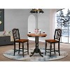HomeStock 3-Pc Black Finish Solid Wood Top - Dining Room Set - Seats 4 - 2 of 4